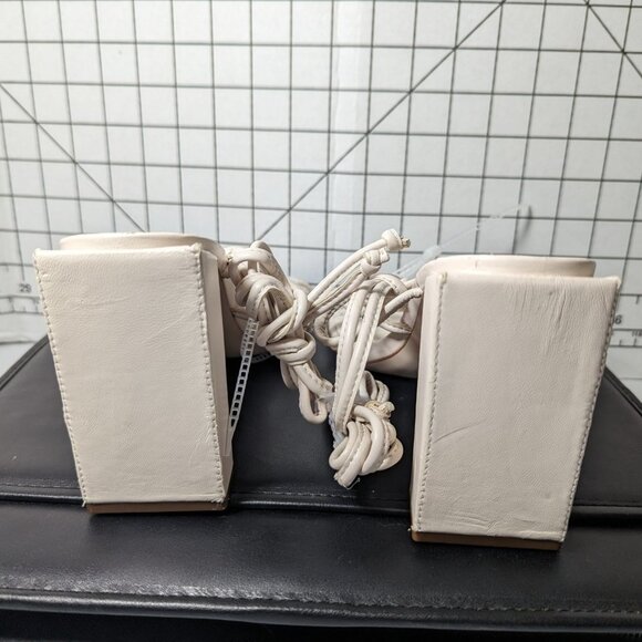 NEW Womens Jessica Simpson Size 8M Oversized Heeled Sandals Strappy LaceUp White - Picture 6 of 7